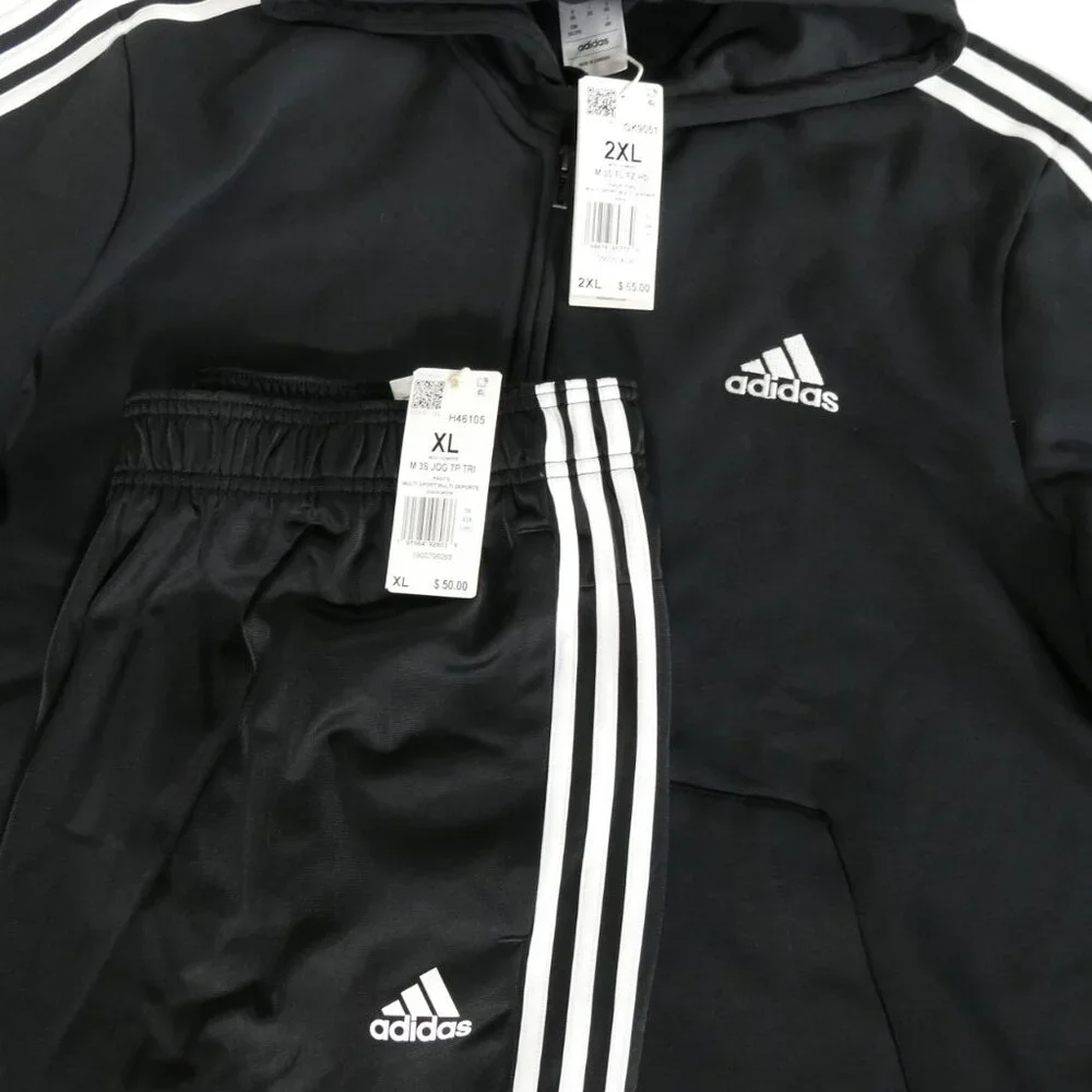 Adidas‎ Men’s 2 Piece Track Set 2XL Jacket GK9051 XL Pants H46105 Black White